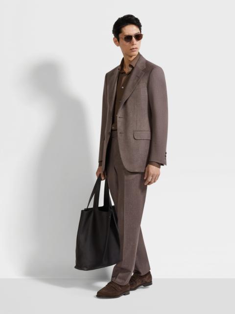 LIGHT BROWN MÉLANGE WOOL AND CASHMERE SUIT