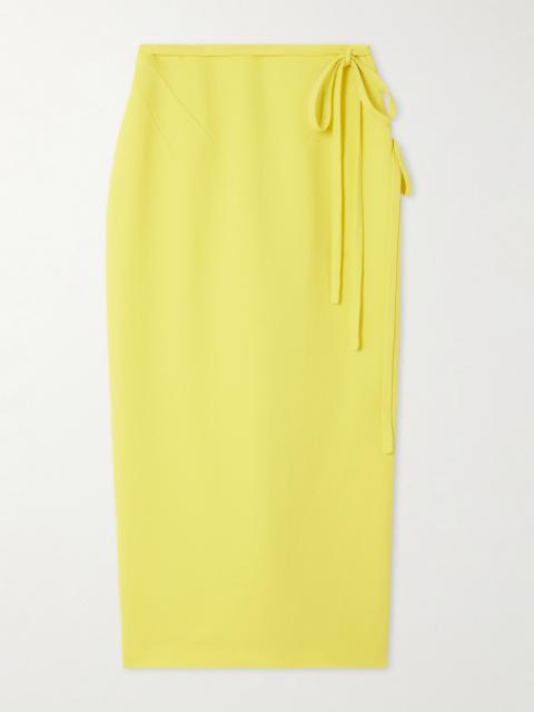 Rieve Tie-detailed Crepe Midi Skirt