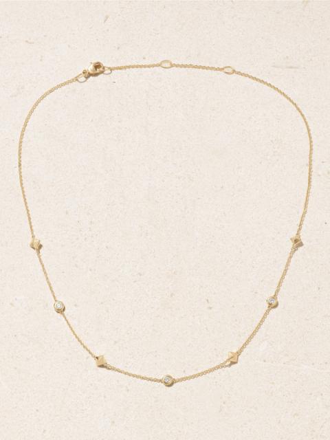 Petite Modern Renaissance 18-karat Gold Diamond Necklace