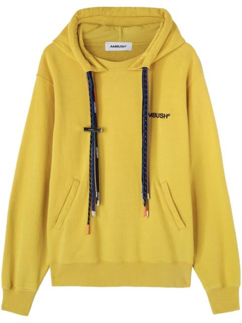 multicord-drawstring organic cotton hoodie