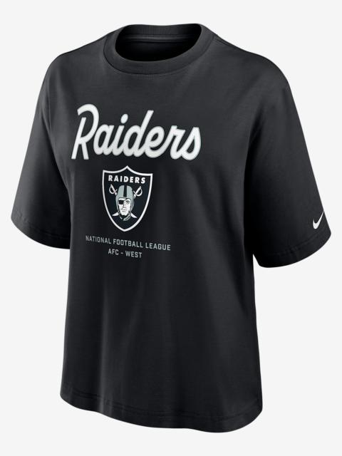 Las Vegas Raiders Essential Script Boxy Women's Nike NFL T-Shirt