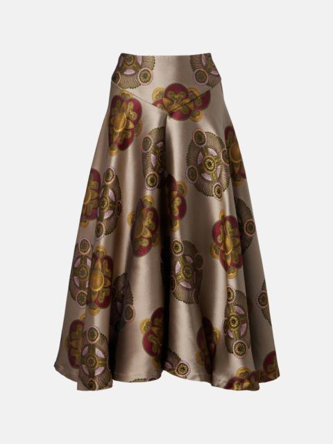 Milano printed jacquard midi skirt