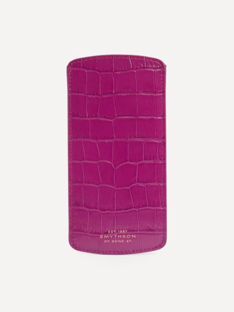 Mara Croc-Embossed Leather Glasses Case