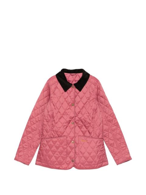 quilted corduroy-collar jacket
