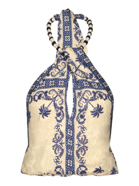 Cantos Andaluz Crepe Halter Top multi