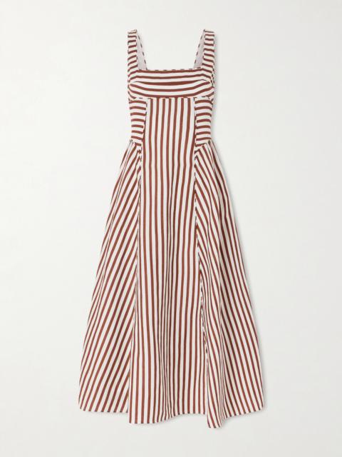 Carla Cutout Striped Woven Midi Dress