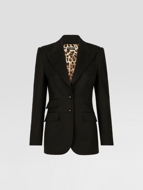 Gabardine Turlington jacket with top-stitching