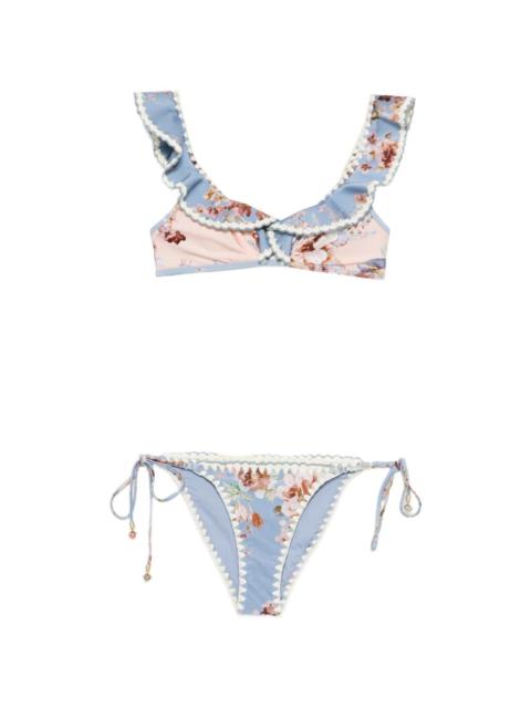 ruffled floral bikini