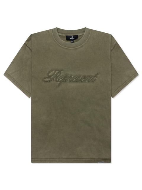REP REVERSE APPLIQUE T-SHIRT - DARK OLIVE
