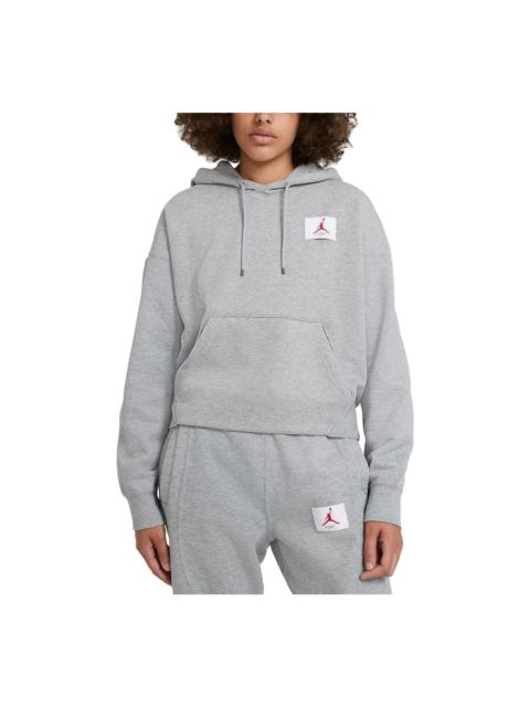 (WMNS) Air Jordan Fleece Hoodie 'Grey' DB9067-063