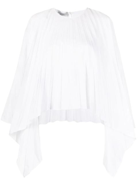 pleated bell-sleeves top