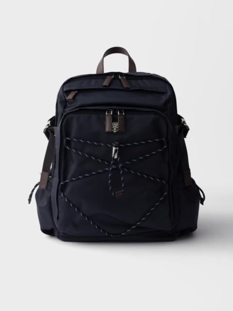 Re-Nylon and leather backpack