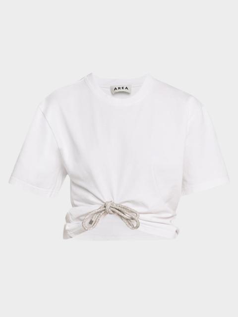 Crystal Bow Crop T-Shirt