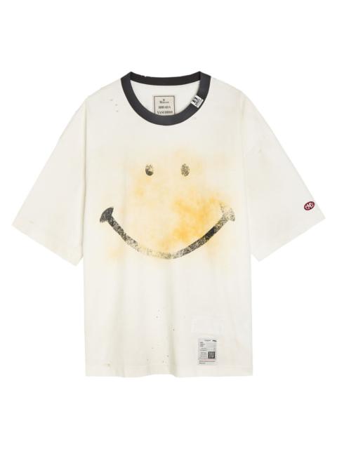 Maison Mihara Yasuhiro Distressed Printed Cotton T-shirt