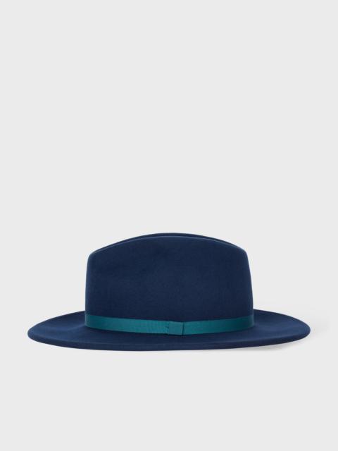 Women's Navy Wool 'Swirl' Lining Fedora Hat