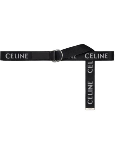 Celine Medium Double Ring Belt Jacquard Black