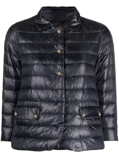 crop-sleeve quilted jacket