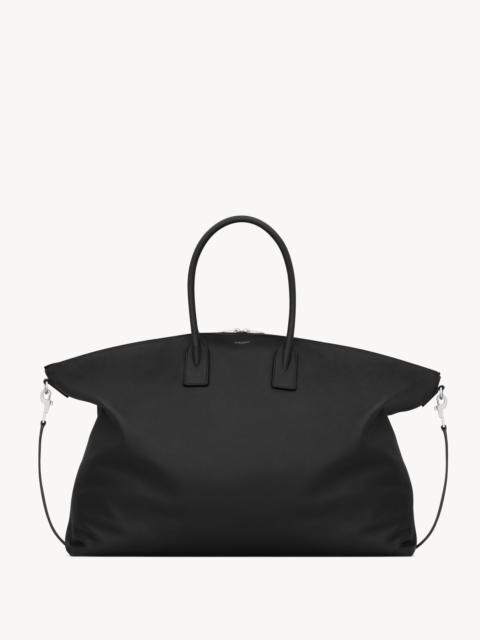 GIANT BOWLING TOTE IN GRAINED LEATHER