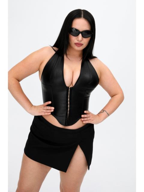 MARA CORSET - BLACK VEGAN LEATHER