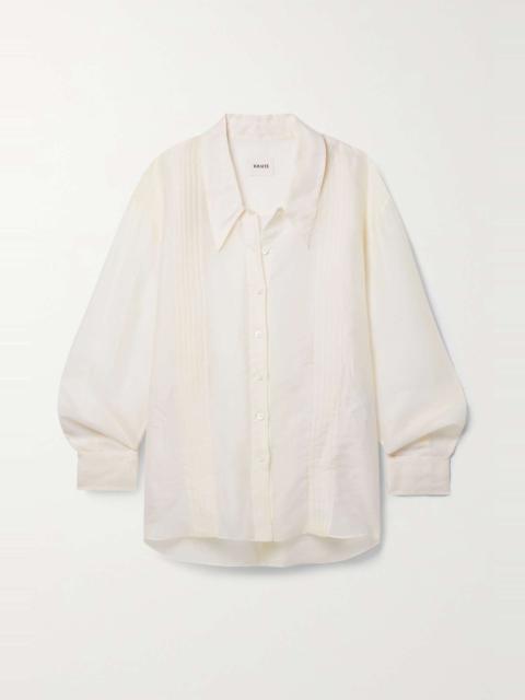 Nori pintucked silk-organza shirt