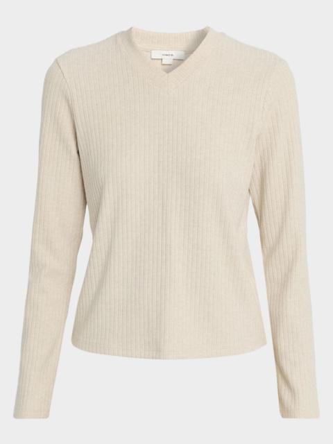 Ribbed V-Neck Sweater