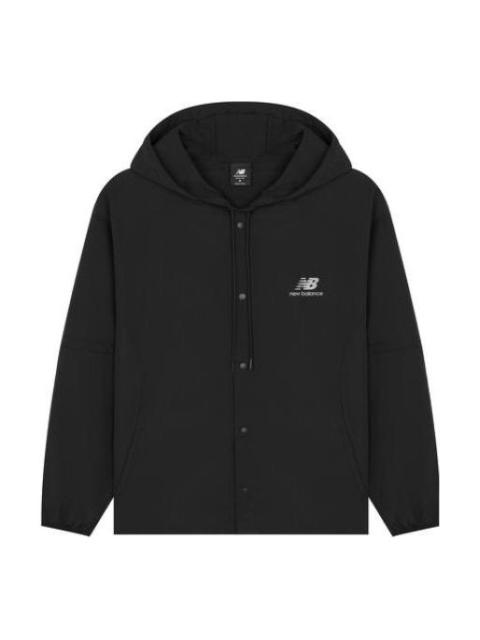 New Balance Logo Print Casual Jacket 'Black' AMJ22368-BK