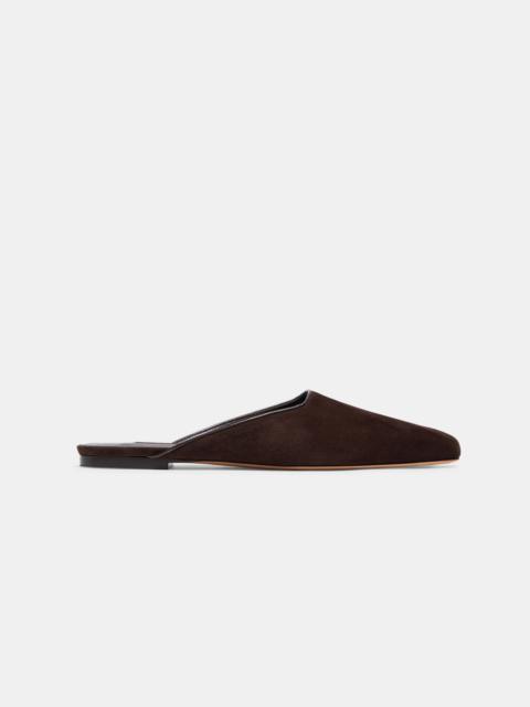 FLAT MULE IN ESPRESSO SUEDE