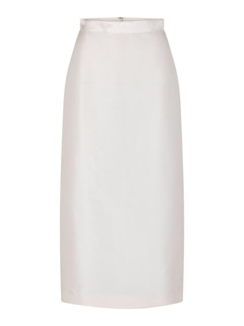 Irene Shantung Midi Skirt ivory