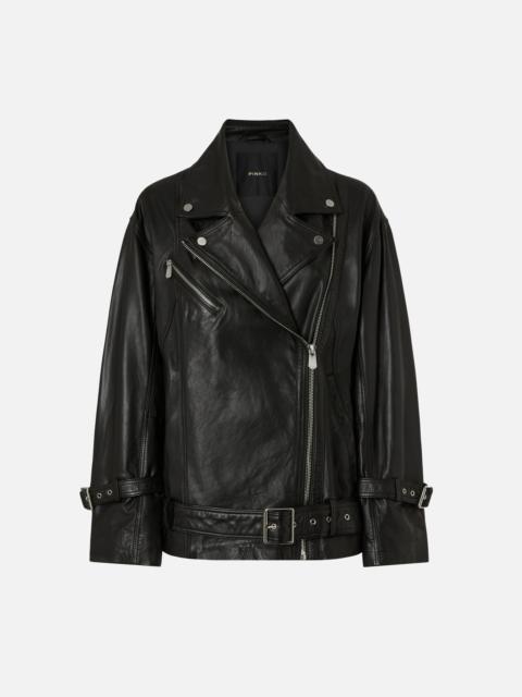 LEATHER BIKER JACKET