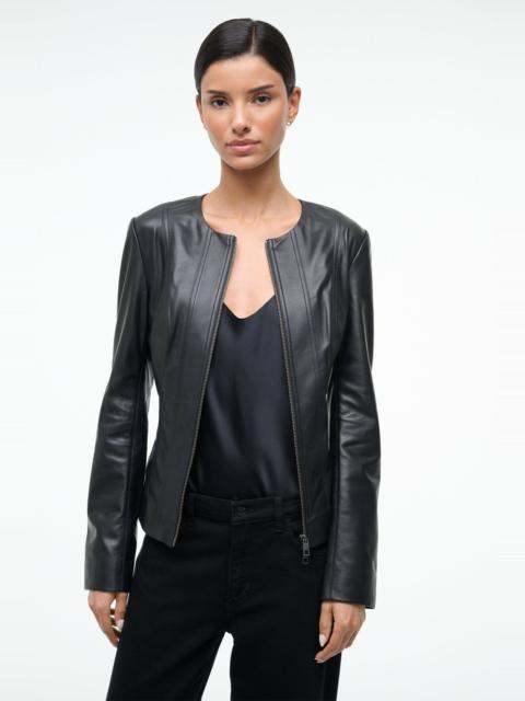 STAUD WELLS LEATHER JACKET BLACK