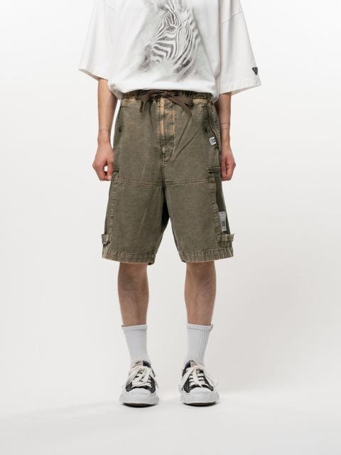 Cotton Satin Cargo Shorts
