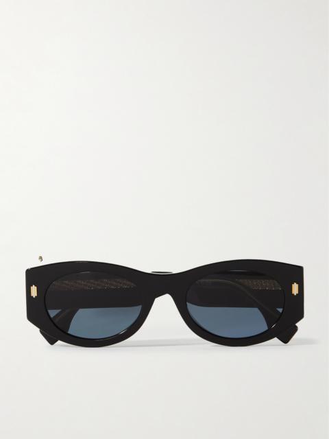 Roma Oval-frame Acetate Sunglasses