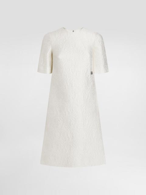 Floral jacquard midi dress