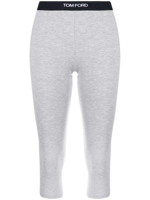 cropped logo-waistband leggings