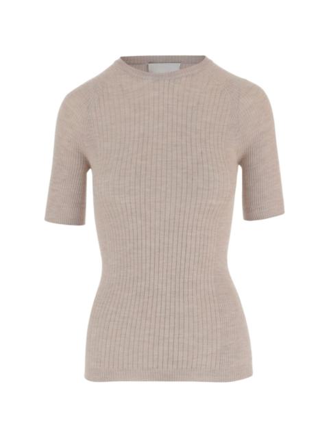 short-sleeved ribbed T-shirt