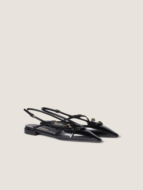 Leather slingback ballerinas with buckles