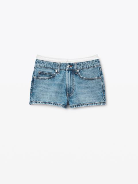 High-Rise Mini Short in Cotton Denim