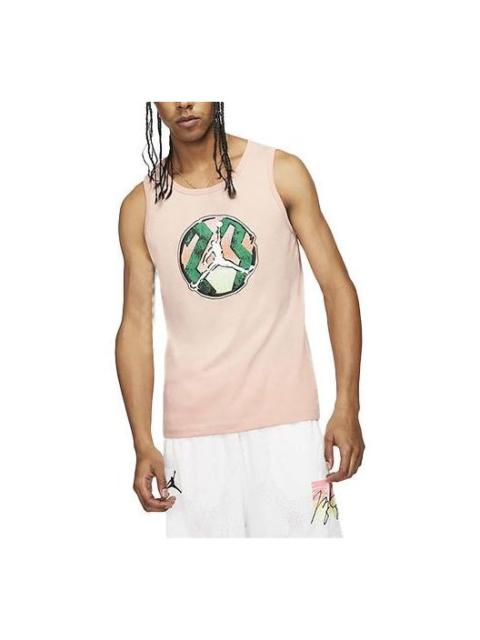 Air Jordan Printing Round Neck Sleeveless Vest Pink CZ8296-800