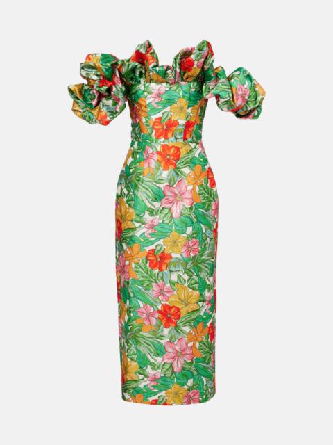 Printed off-shoulder maxi dress