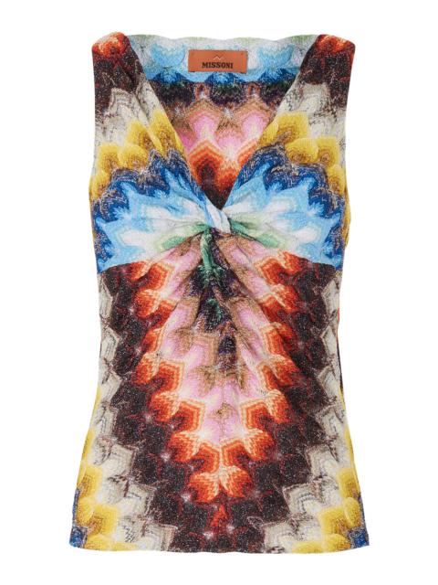 Twist Detail Raschel Tank Top multi