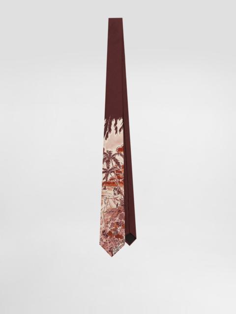 Pin-up print silk tie