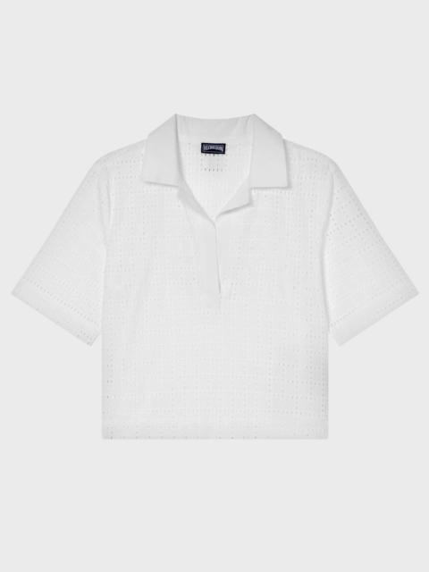 WOMEN GEOMETRIC BRODERIE ANGLAISE SHIRT