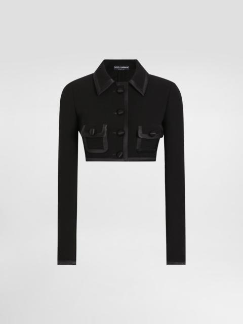Short wool crepe jacket