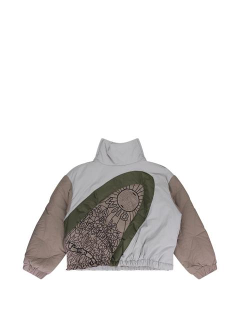 diagonal glass puffer jacket