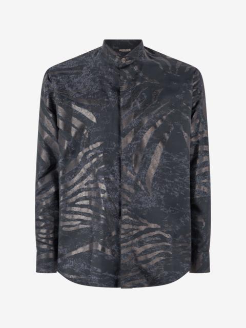 Animal-Print Silk Shirt