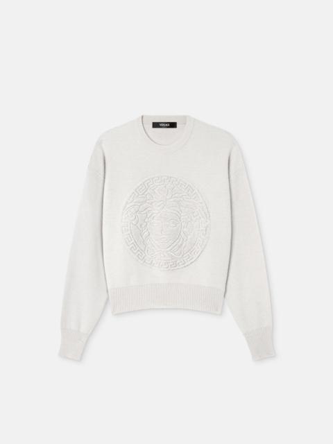 Cashmere-Blend Medusa Knit Sweater