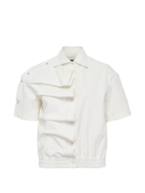 asymmetric shirring shirt