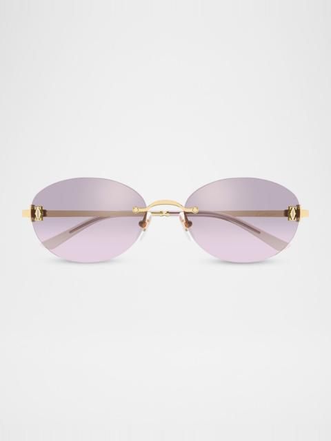 54mm Metal Oval Sunglasses