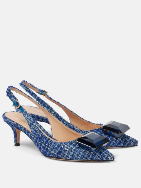 Jaipur 55 bouclé slingback pumps