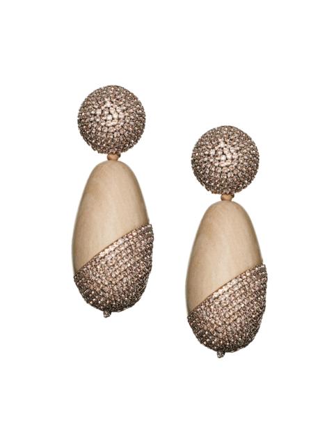 CHRISTINA EARRINGS - PANTO WOOD/ROSE GOLD
